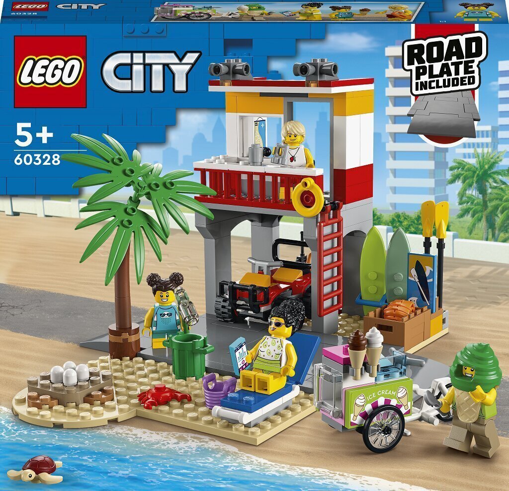 Конструктор LEGO® City 60328 Community Спасательная станция на пляже цена |  220.lv