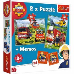 TREFL | 2in1 puzzle (30,48el.) + Atmiņa | Ugunsdzēsēji darbībā cena un informācija | Puzles, 3D puzles | 220.lv