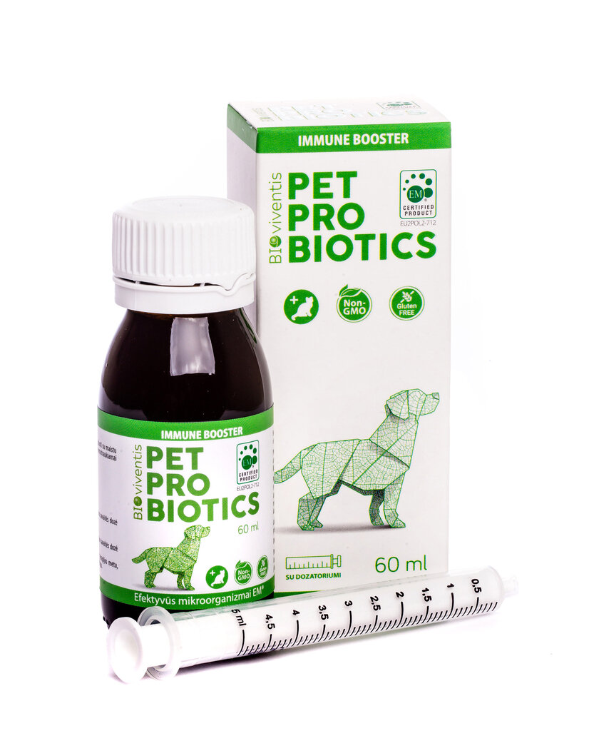 100% dabīgs suņu uztura bagātinātājs PET Probiotics, 60 ml cena un informācija | Vitamīni, uztura bagātinātāji, pretparazītu līdzekļi suņiem | 220.lv