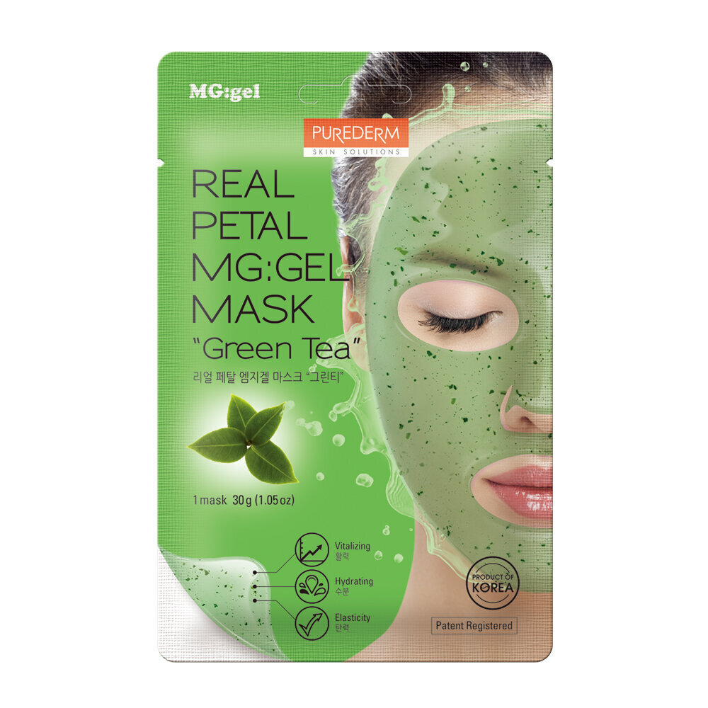 Gēla maska - Purederm MG: Īstā ziedlapiņa “Zaļā tēja”, 30 g cena un informācija | Sejas maskas, acu maskas | 220.lv