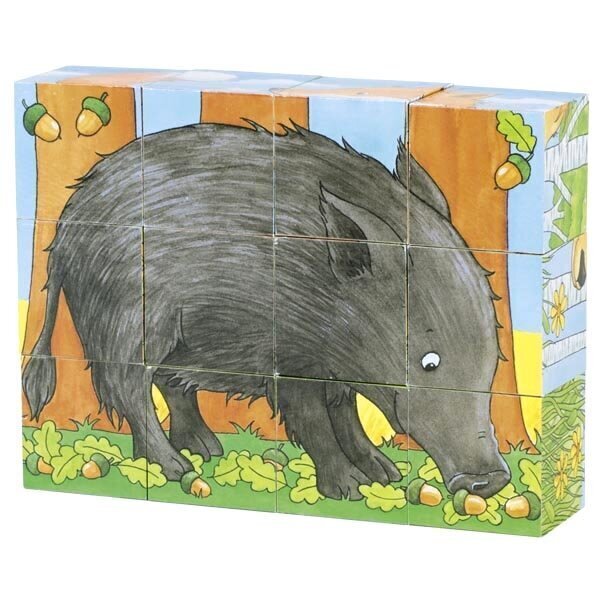 Puzle no klucīšiem Goki Meža dzīvnieki цена и информация | Puzles, 3D puzles | 220.lv