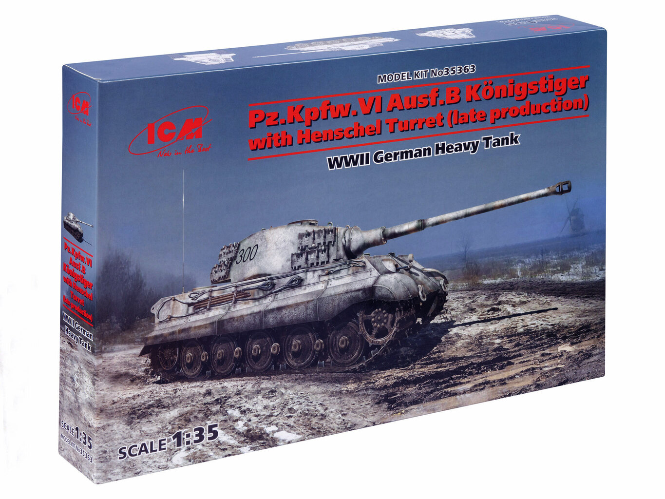 Modelis līmēšanai ICM 35363 German Heavy Tank Pz.Kpfw.VI Ausf.B King Tiger/Henschel Turret 1/35 cena un informācija | Līmējamie modeļi | 220.lv