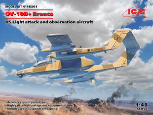 Līmes modelis ICM 48301 Light attack and observation aircraft OV-10D+ Bronco 1/48 cena un informācija | Līmējamie modeļi | 220.lv