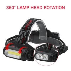 LED galvas lukturis OEM YHX-1302, 360° dubultā galviņas rotācija cena un informācija | Lukturi | 220.lv
