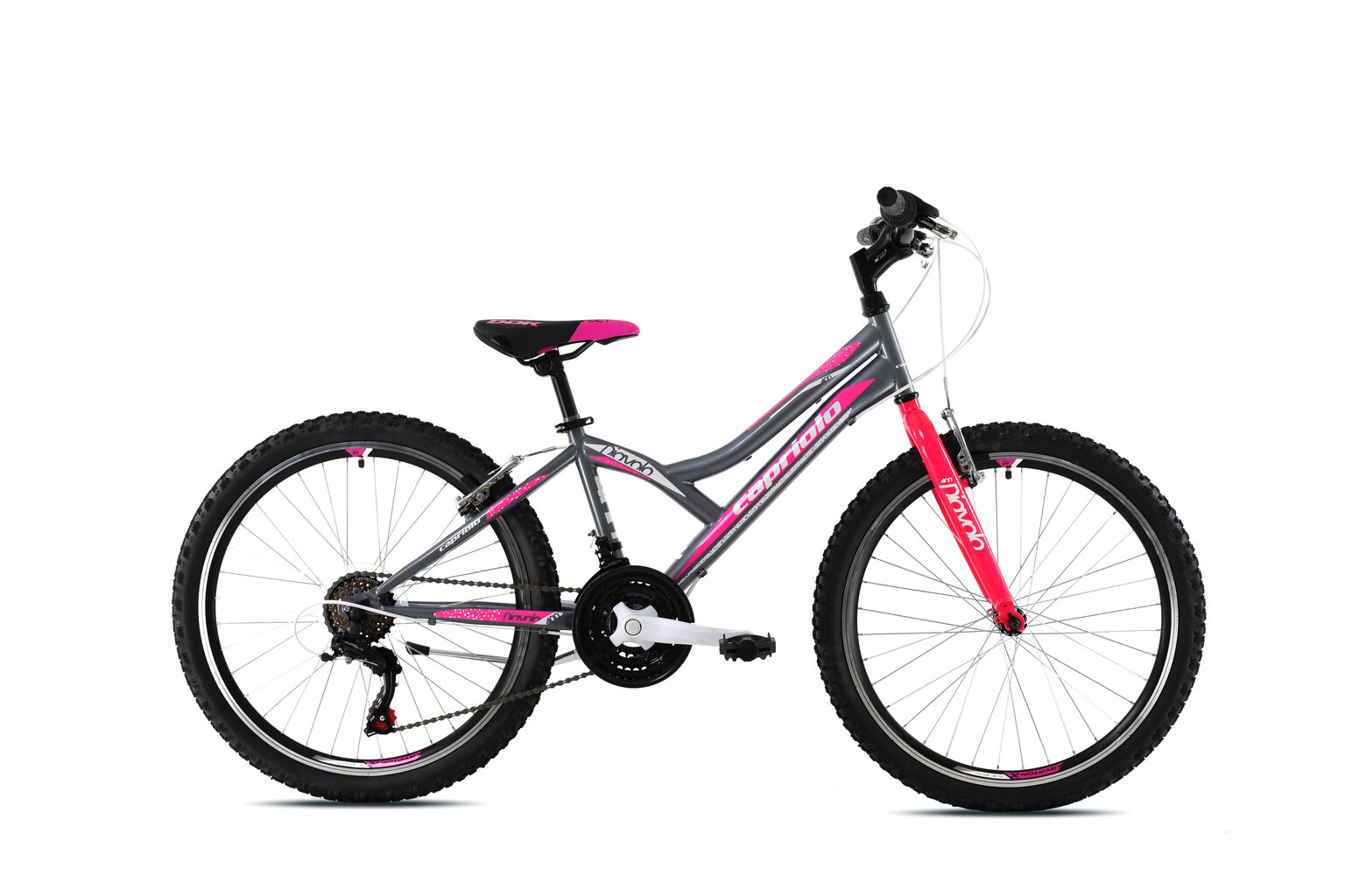 Bērnu velosipēds Capriolo MTB Diavolo 400 24", pelēks/rozā cena un informācija | Velosipēdi | 220.lv
