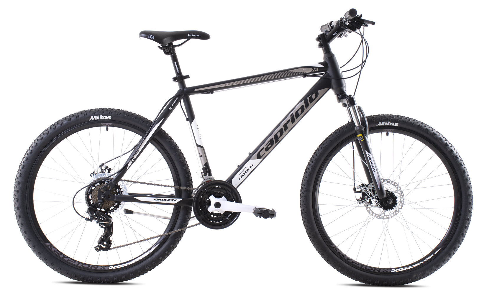 Kalnu velosipēds Capriolo MTB Oxygen 26", melns/balts cena un informācija | Velosipēdi | 220.lv