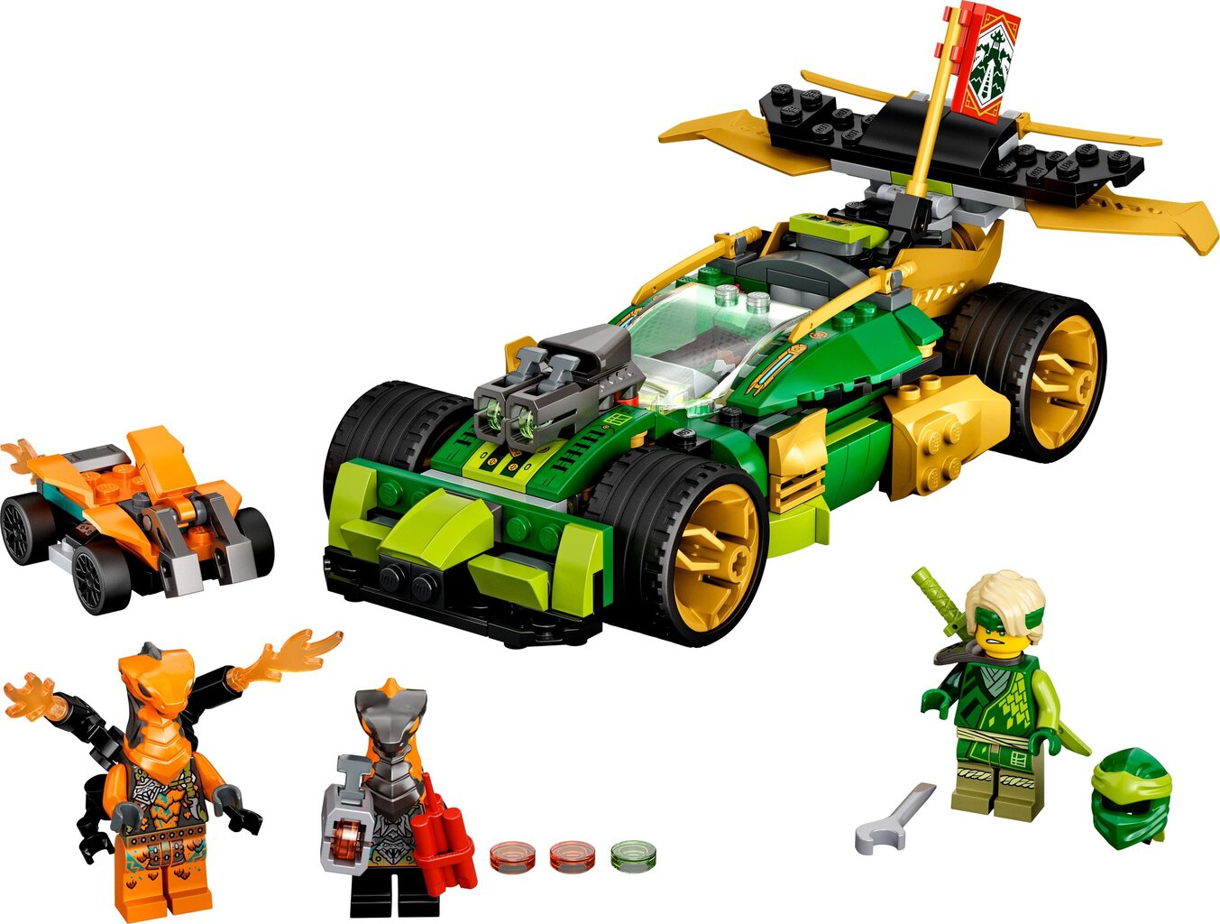 71763 LEGO® NINJAGO Конструктор Гоночный автомобиль Lloyd цена | 220.lv