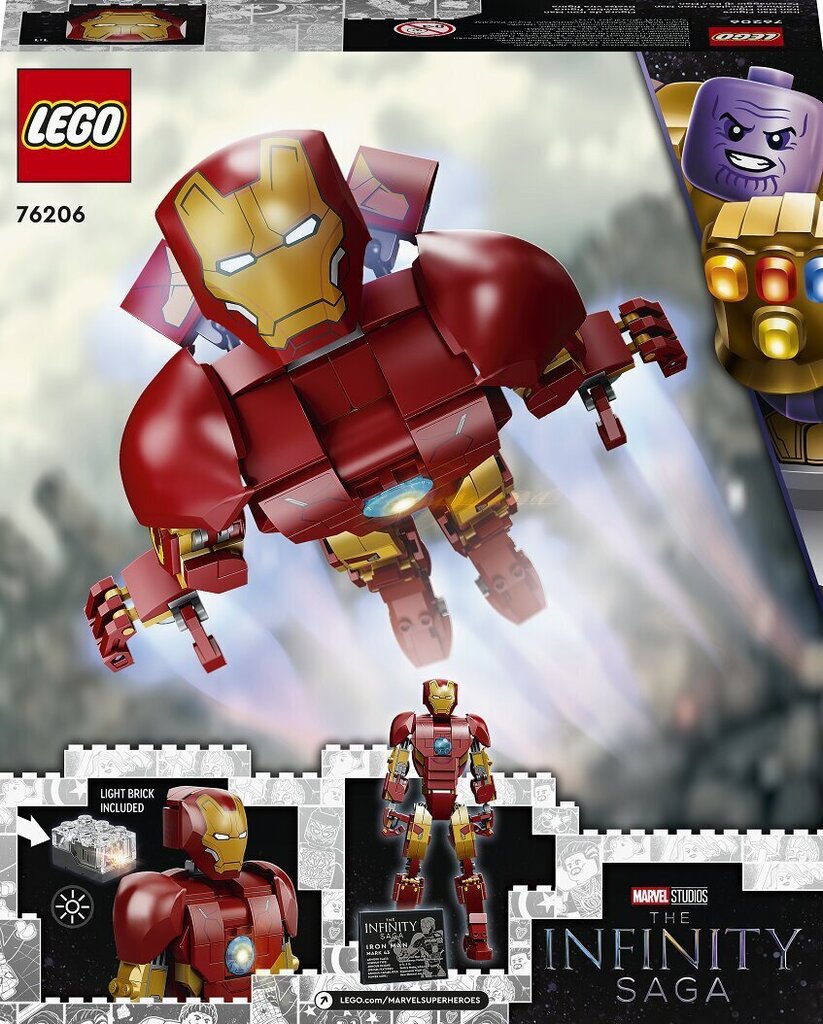 76206 LEGO® Super Heroes Marvel Фигурка Железного человека цена | 220.lv