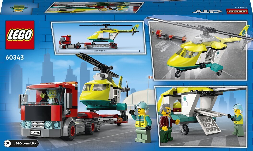 60343 LEGO® City Glābšanas helikoptera pārvadātājs cena un informācija | Konstruktori | 220.lv