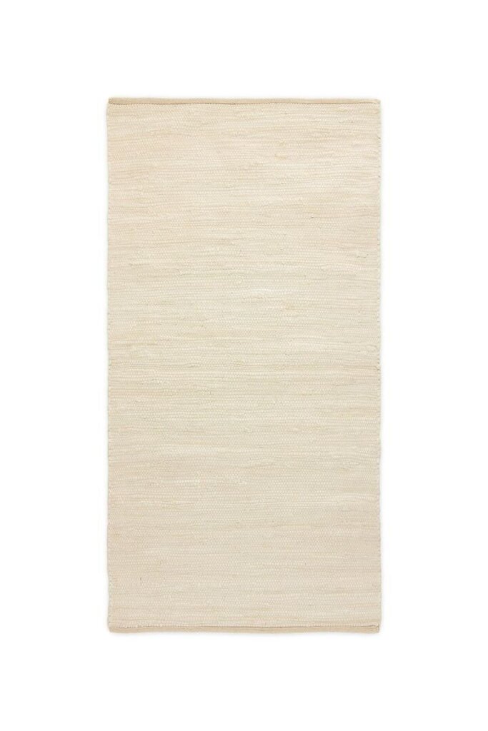 Rug Solid kokvilnas paklājs, dabiski balts – dažādi izmēri, 65 x 135 cm cena un informācija | Paklāji | 220.lv