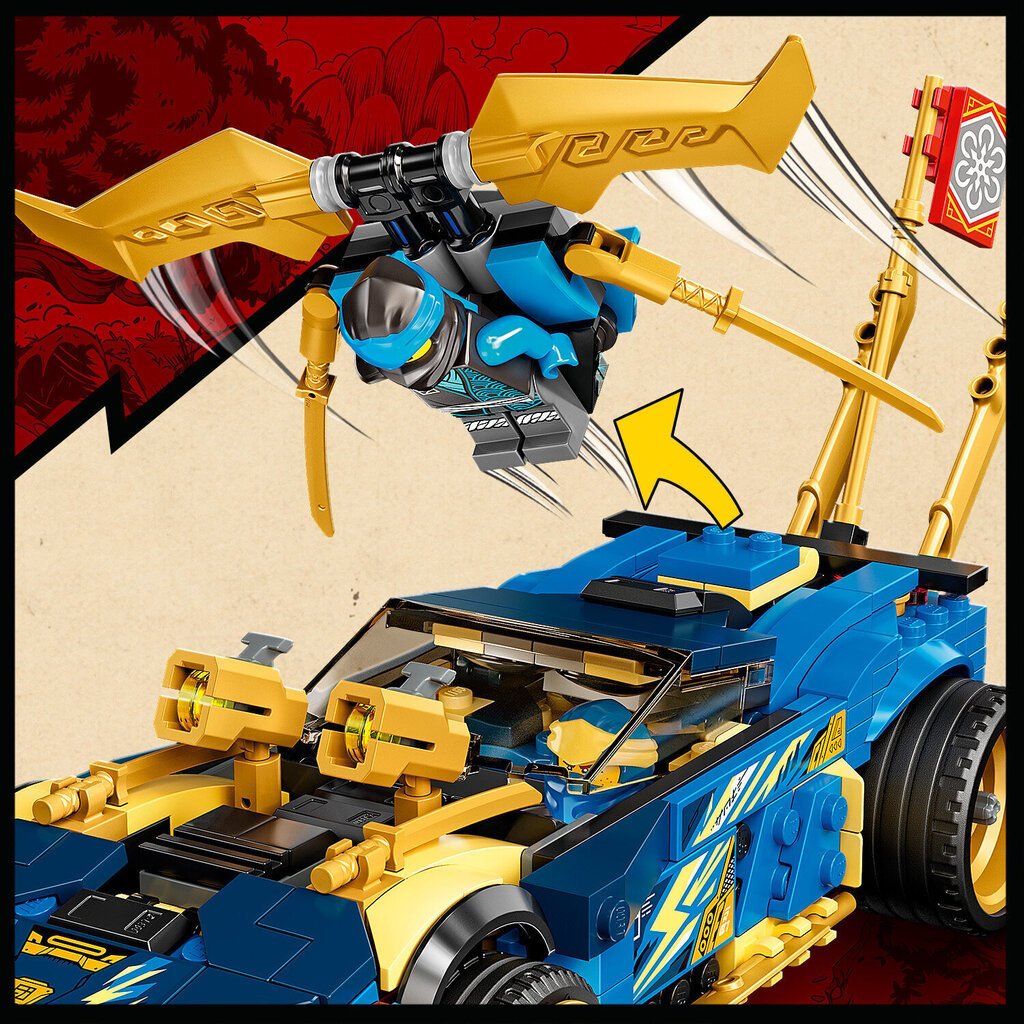 71776 LEGO® NINJAGO Гоночный автомобиль ЭВО Джея и Нии цена | 220.lv