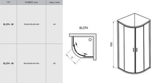 Dušas kabīne Ravak Blix BLCP4 cena un informācija | Dušas kabīnes | 220.lv