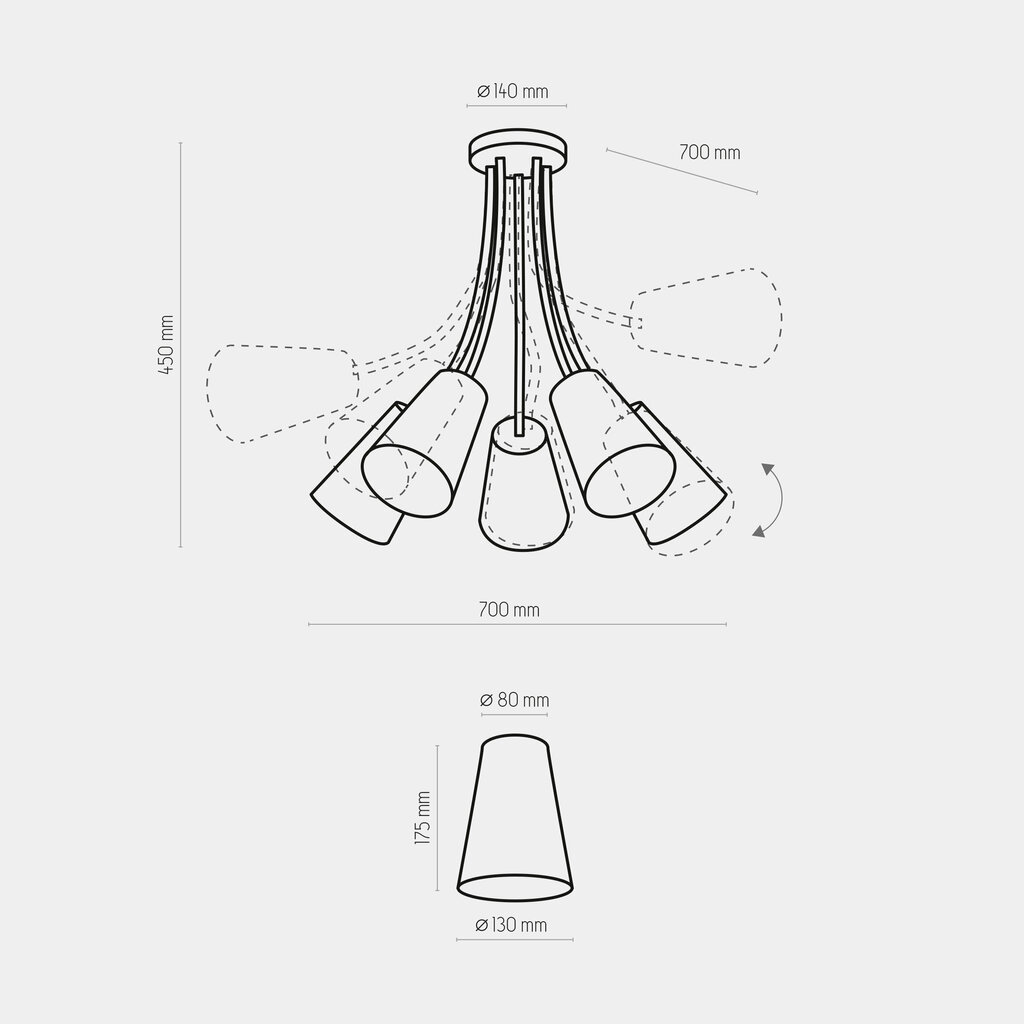 TK Lighting griestu lampa Wire Kids 1712 cena un informācija | Piekaramās lampas | 220.lv