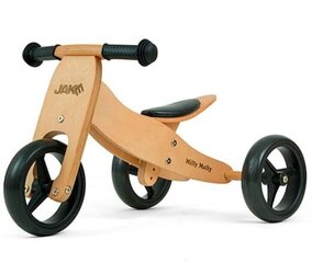 Milly Mally деревянный беговел 2 в 1, натуральный цвет цена и информация | Балансировочные велосипеды | 220.lv