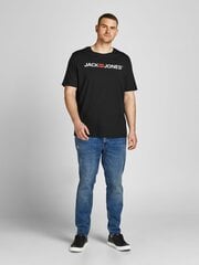 Vīrieša T-krekls JACK & JONES, 12184987*03, melns цена и информация | Мужские футболки | 220.lv