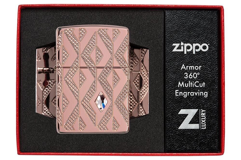 Zippo šķiltavas 49702 Armor® Geometric Diamond Pattern Design цена и информация | Šķiltavas un aksesuāri | 220.lv