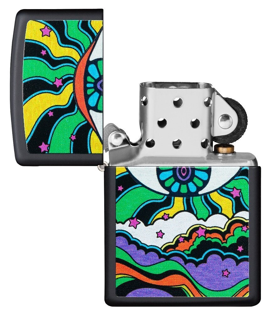 Zippo šķiltavas 49699 Black Light Eye Design cena un informācija | Šķiltavas un aksesuāri | 220.lv