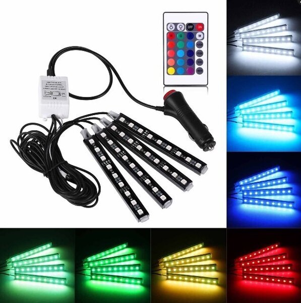 RGB LED auto salona apgaismojums cena | 220.lv