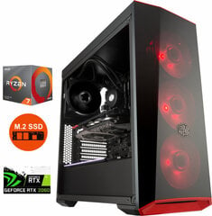 Mdata Gamer Ryzen 7 3800X 16GB 1TB NVME 2TB HDD RTX 2060 6GB Windows 10 cena un informācija | Stacionārie datori | 220.lv