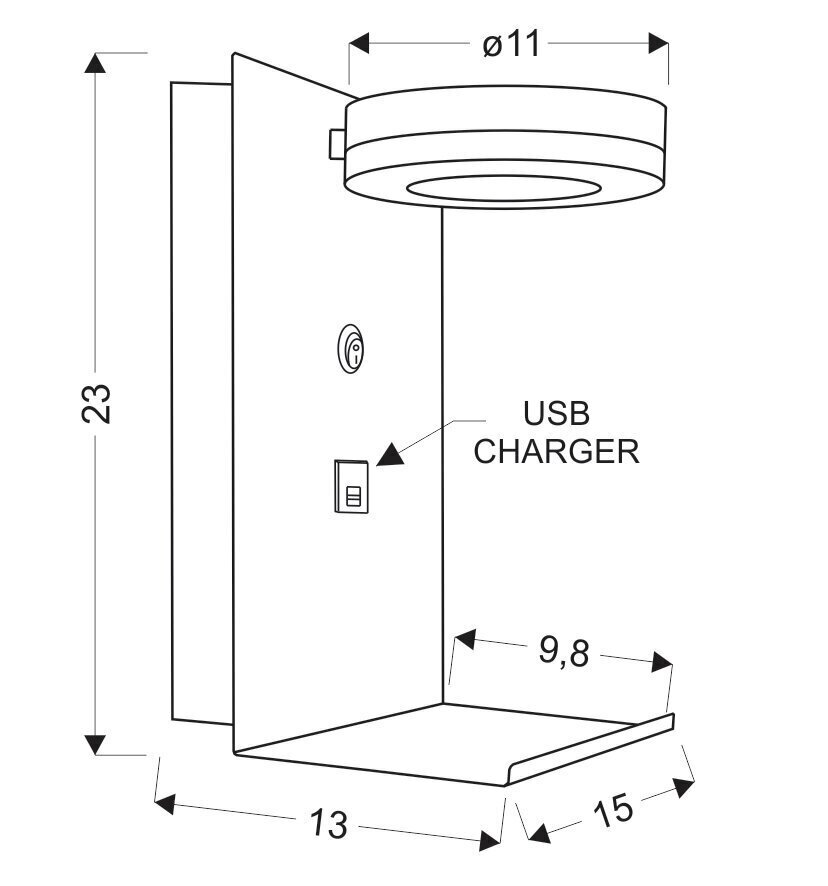 Candellux lighting gaismeklis Compact 21-76052 cena un informācija | Sienas lampas | 220.lv