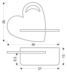 Candellux lighting gaismeklis Heart 21-84576 cena un informācija | Sienas lampas | 220.lv