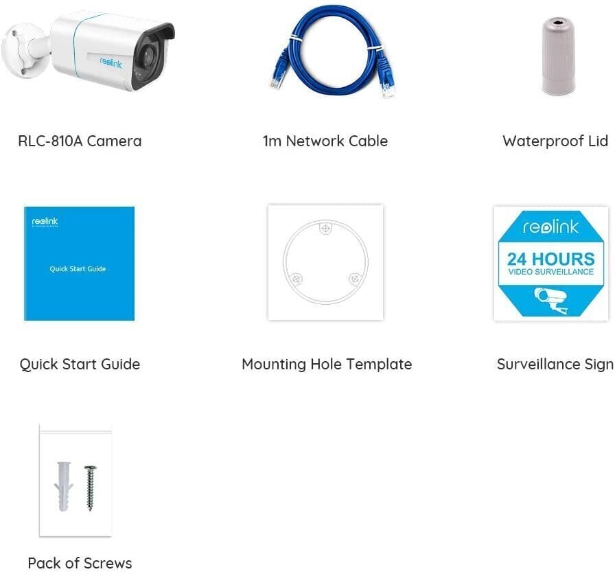 Reolink RLC-810A 8 MP IP drošības kamera ar personas/transportlīdzekļa noteikšanu cena un informācija | Novērošanas kameras | 220.lv