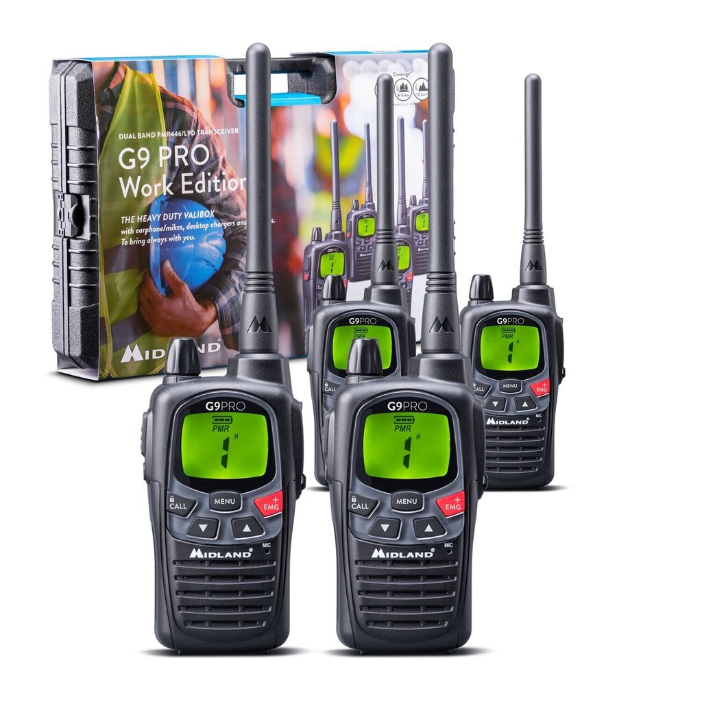 Midland G9 Pro Work Edition — 4 radioaparāti un piederumi cena un informācija | Rācijas | 220.lv