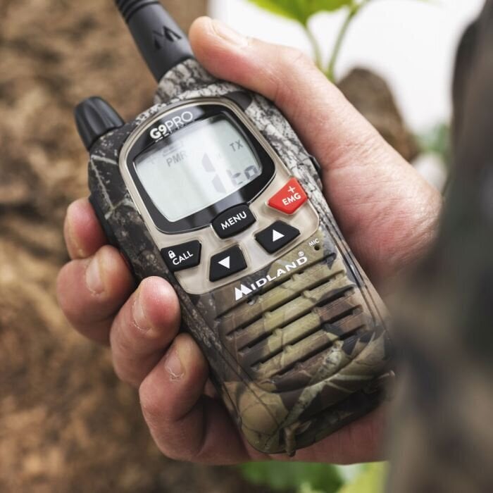 Midland G9 PRO pārnēsājamais raiduztvērējs, 1800mAh NiMh akumulators, sienas lādētājs, Mossy Oak цена и информация | Rācijas | 220.lv