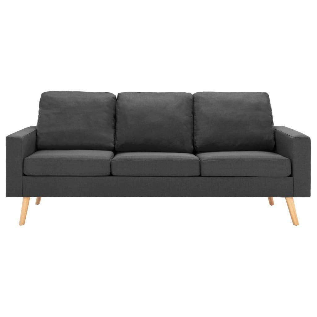 vidaXL 3-daļīgs dīvānu komplekts, tumši pelēks audums cena un informācija | Dīvāni | 220.lv