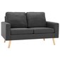 vidaXL 3-daļīgs dīvānu komplekts, tumši pelēks audums cena un informācija | Dīvāni | 220.lv