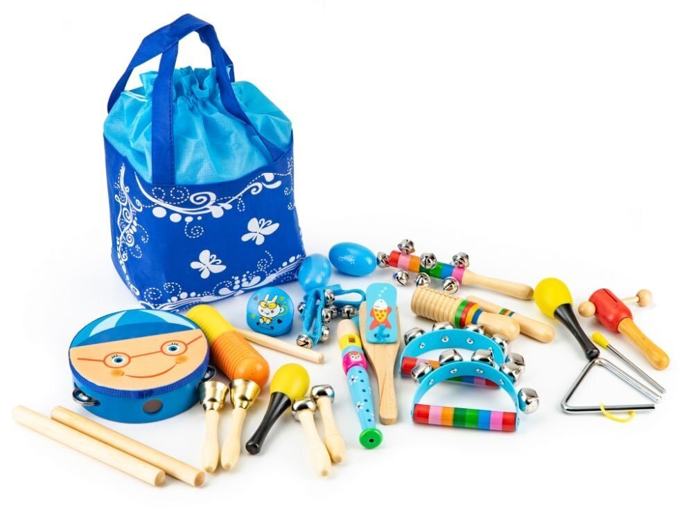 Mūzikas komplekts 16 instrumenti + Ecotoys soma cena un informācija | Attīstošās rotaļlietas | 220.lv