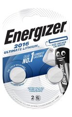 Батарейки ENERGIZER CR2016 3V B2 Ultimate Lithium цена и информация | Батарейки | 220.lv