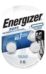 Батарейки Energizer CR2025 3V B2 Ultimate Lithium, 2шт цена и информация | Батарейки | 220.lv