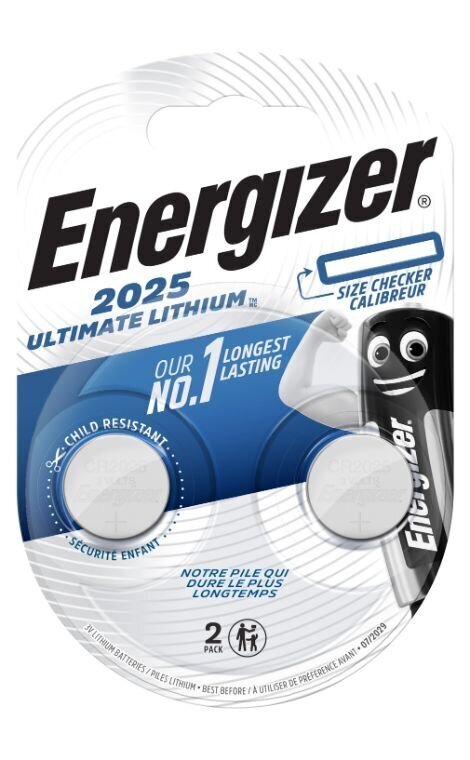 ENERGIZER CR2025 3V B2 Ultimate Lithium baterijas, 2gb cena un informācija | Baterijas | 220.lv