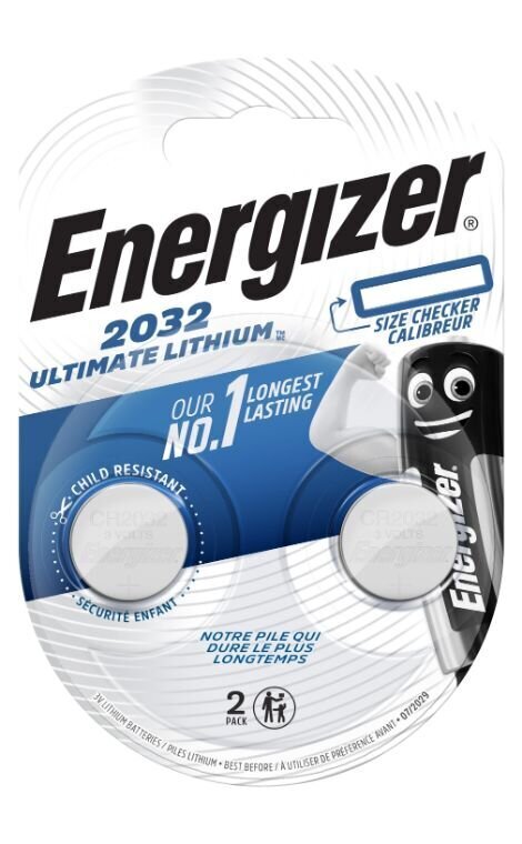 ENERGIZER CR2032 3V B2 Ultimate Lithium baterijas, 2gb цена и информация | Baterijas | 220.lv