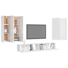 vidaXL televizora skapīšu komplekts, 6 daļas, balts/ozola cena un informācija | TV galdiņi | 220.lv