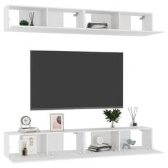 vidaXL televizora skapīši 4 gab., balts, 100x30x30cm cena un informācija | TV galdiņi | 220.lv
