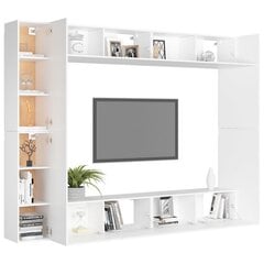 vidaXL televizora skapīšu komplekts, 8 daļas, balts cena un informācija | TV galdiņi | 220.lv