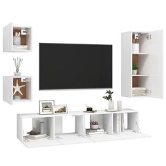 vidaXL televizora skapīšu komplekts, 5 daļas, balts cena un informācija | TV galdiņi | 220.lv