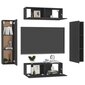 vidaXL televizora skapīšu komplekts, 4 daļas, melns цена и информация | TV galdiņi | 220.lv