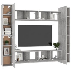 vidaXL televizora skapīšu komplekts, 8 daļas, betona pelēks cena un informācija | TV galdiņi | 220.lv
