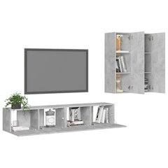 vidaXL televizora skapīšu komplekts, 4 daļas, betona pelēks cena un informācija | TV galdiņi | 220.lv