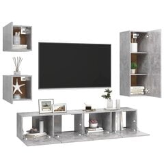 vidaXL televizora skapīšu komplekts, 5 daļas, betona pelēks cena un informācija | TV galdiņi | 220.lv