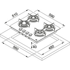 Franke FHCR 604 4G HE BK C цена и информация | Варочные поверхности | 220.lv