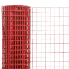 vidaXL stiepļu žogs, tērauds ar PVC pārklājumu, 25x1,5 m, sarkans cena un informācija | Žogi un piederumi | 220.lv