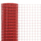 vidaXL stiepļu žogs, tērauds ar PVC pārklājumu, 25x1,5 m, sarkans cena un informācija | Žogi un piederumi | 220.lv
