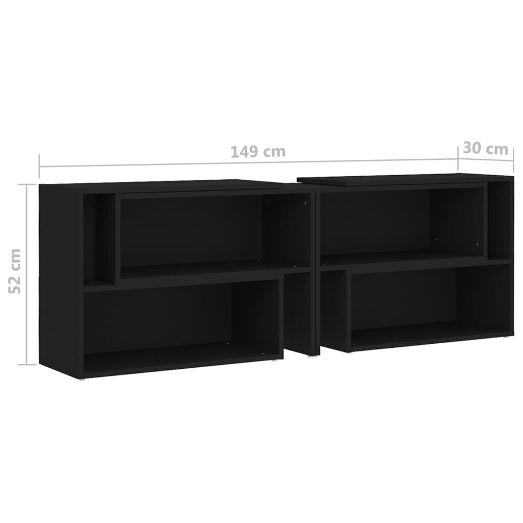 vidaXL televizora skapītis, melns, 149x30x52cm cena un informācija | TV galdiņi | 220.lv