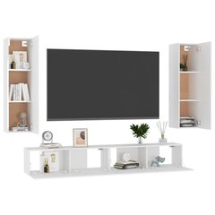 vidaXL televizora skapīšu komplekts, 4 daļas, balts cena un informācija | TV galdiņi | 220.lv