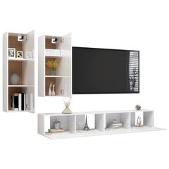 vidaXL televizora skapīšu komplekts, 4 daļas, balts cena un informācija | TV galdiņi | 220.lv