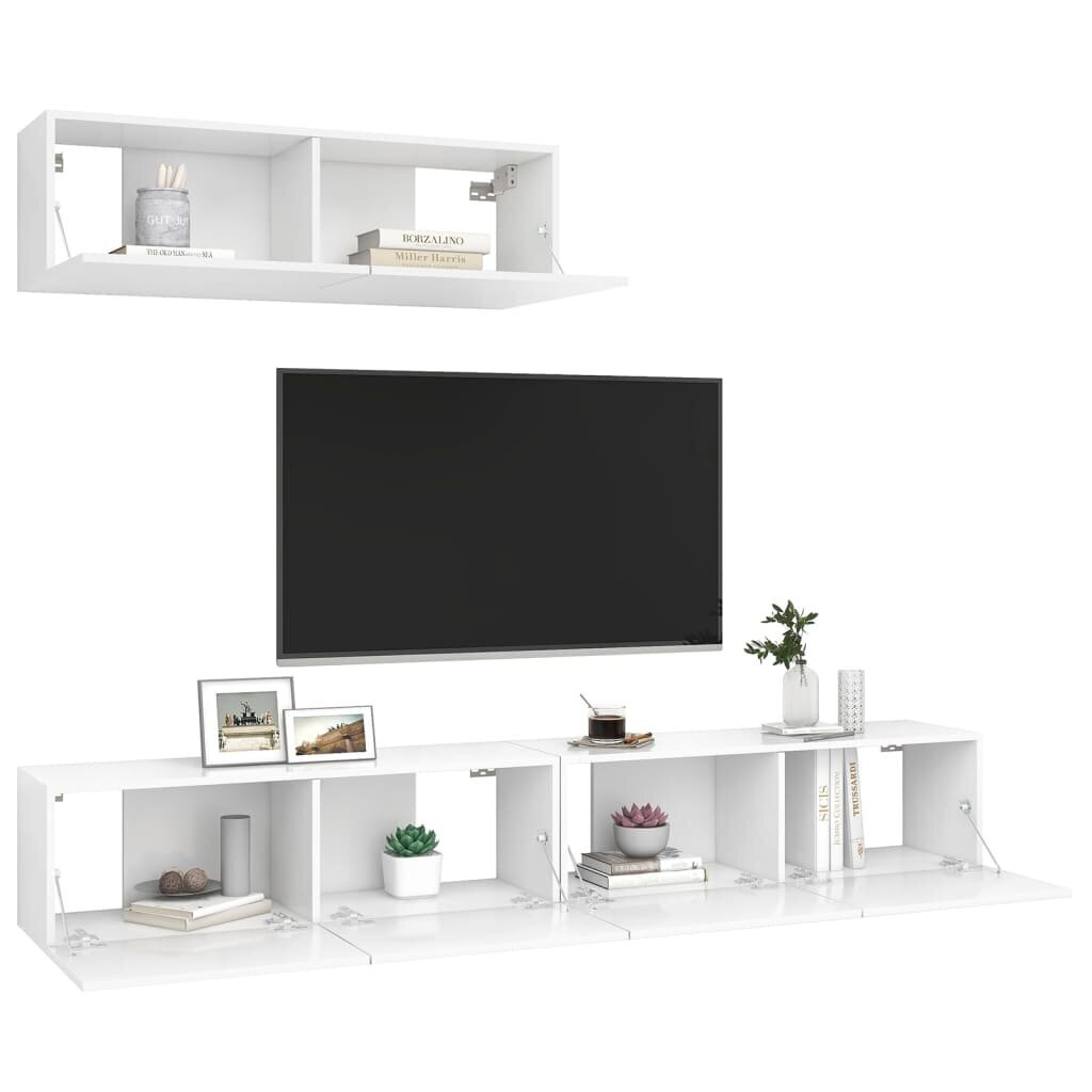 vidaXL televizora skapīši 3 gab., balts cena un informācija | TV galdiņi | 220.lv